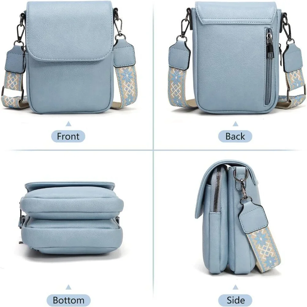 Mini Crossbody Bag Women PU Leather Small Cell Phone Wallet Organizer